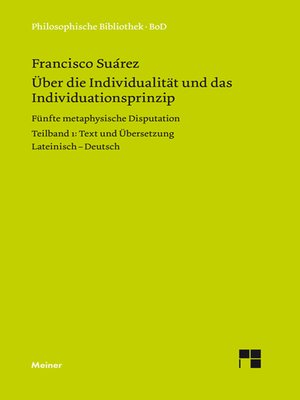 cover image of Über die Individualität und das Individuationsprinzip I